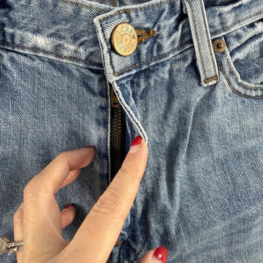 JCrew Sz 29 Jeans Shorts Broken In Boyfriend Cutoffs Blue Denim Distressed C0873